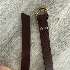 J. Crew Brown and Gold Textured Leather Belt 46” length